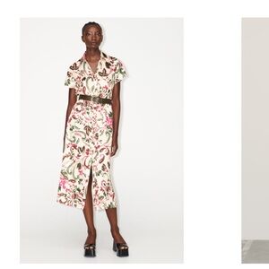 Belted printed sleeve shirt dress from Zara